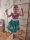 Meerjungfrau Prinzessin Kostüm Kleid für Kinder | Set mit Tattoos & Diadem | Meerjungfrauenkostüm für Karneval, türkis