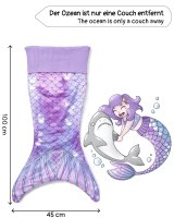 Meerjungfrauen-Decke Mermaid Schlafsack Kuschel-decke Mädchen Flosse Kinder Dame