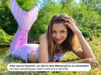 Meerjungfrau-Schwimm-Flosse mit Bikini für Kinder Meerjungfrau Aqua (lila-kombi) Körpergröße bis 140cm