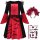 Vampir-Kostüm Set Kleid für Mädchen | mit Haarband & Tattoos | Halloween Kinder-Kostüm | schwarz-rot, Größe 122/128