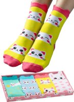 Witzige Lustige Katzen Baumwolle Socken 4er Set Anime...