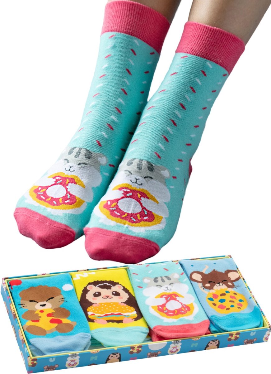 Witzige Lustige Bunte Anime Baumwolle Socken 4er Set Tiere Geschenk-V,  19,99 €