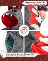 Flauschiges Zombie Einhorn Kostüm für Kinder mit Haarreif | Karneval Fasching Kostüm Onesie für Mädchen, Jungen | Körpergröße 110-130cm