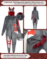 Flauschiges Zombie Einhorn Kostüm für Erwachsene mit Haarreif | Halloween Kostüm Onesie für Damen, Herren | Körpergröße 150-160cm
