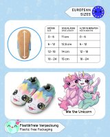 Marken Echt-Leder Baby Krabbelschuhe, rutschfest | Lauflernschuhe Lederschuhe Barfußschuhe | Mia das Einhorn (weiß-kombi) | 12-18 Monate