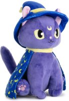 Selena die magische Katze | 30cm Stofftier, Plüschtier, Katzen-Kuscheltier, lila blau gelb