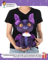 Moony, die Vampir-Katze | 30cm Plüschie Stofftier, Plüschtier, Katzen-Kuscheltier, Lila blau