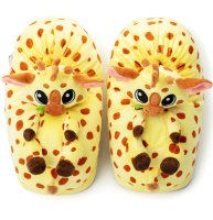 Witizige Plüsch-Hausschuhe Giraffe "Theo" für Kinder und Erwachsene | Gelb braun orange, EU Einheitsgr. 34-44 | Pantoffeln Slipper Schuhe