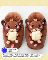 Witizige Plüsch-Hausschuhe Maus "Raggy" für Erwachsene und Kinder | Braun, EU Einheitsgr. 34-44 | Pantoffeln Slipper Schuhe