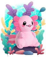 Axolotl Plüschtier Pink 25cm | Beeps der Weißling Axolotl | Süßes Kuscheltier