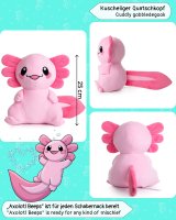 Axolotl Plüschtier Pink 25cm | Beeps der Weißling Axolotl | Süßes Kuscheltier