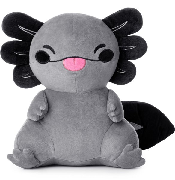 Axolotl Plüschtier Schwarz, grau 25cm | Pebbles der Melanoid Axolotl | Süßes Kuscheltier