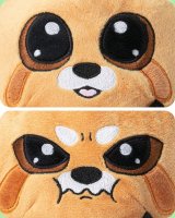 Stimmungskuscheltier, 16cm Plüschtier zum Wenden, Kleiner Roter Panda Ponva, orange | Happy vs. Todesblick