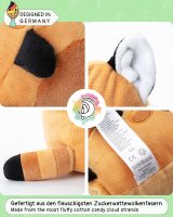 Stimmungskuscheltier, 16cm Plüschtier zum Wenden, Kleiner Roter Panda Ponva, orange | Happy vs. Todesblick