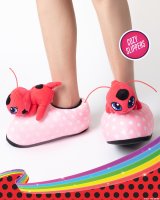 Miraculous Ladybug Plüsch-Hausschuhe Kwami "Tikki" für Mädchen, Jungen, Erwachsene | Rot, EU Einheitsgr. 34-44 | Pantoffeln Schuhe