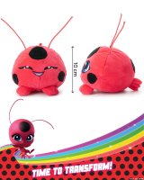 Miraculous Ladybug Tikki Kuscheltier Plüschtier Stofftier Schlüssel-Anhänger, Kwami Tikki, 10cm, doppelseitig, rot