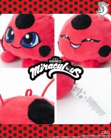 Miraculous Ladybug Tikki Kuscheltier Plüschtier Stofftier Schlüssel-Anhänger, Kwami Tikki, 10cm, doppelseitig, rot