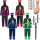 Ninja-Kostüm für Kinder (Jungen und Mädchen) mit Zubehör (Katana-Schwert, Dolche, Stirnband, Maske, Tattoos)