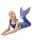 Meerjungfrauenflosse für Mädchen, Kinder, Jugendliche Schwimmfosse mit Bikini und Tattoos Meerjungfrau "Kailani" (blau-schwarz) Körpergröße bis 130cm