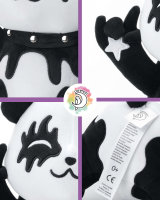 Kuscheltier 25cm, Tin der Metal-Panda | Plüschtier, Panda-Kuscheltier Merchandise, Fanrtikel für Fans von Band Kiss, schwarz weiß