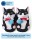 Witzige Plüsch-Hausschuhe Katze Balou für Kinder und Erwachsene | schwarz weiß, EU Einheitsgr. 34-44 | Pantoffeln Slipper Schuhe