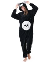 Jumpsuit, Onesie für Erwachsene Glücksbärchis Pechbärchi Schwarz L (Körpergröße 165-175 cm)