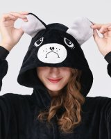 Jumpsuit, Onesie für Erwachsene Glücksbärchis Pechbärchi Schwarz L (Körpergröße 165-175 cm)