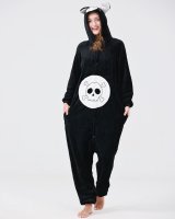 Jumpsuit, Onesie für Erwachsene Glücksbärchis Pechbärchi Schwarz L (Körpergröße 165-175 cm)