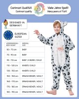 Flauschiges Schneeleopard-Kostüm für Kinder mit Haarreif | Karneval Fasching Kostüm Onesie für Mädchen, Jungen