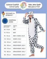 Flauschiges Schneeleopard-Kostüm für Erwachsene mit Haarreif | Karneval Kostüm Onesie für Damen, Herren