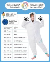 Flauschiges Eisbären-Kostüm für Kinder mit Haarreif | Karneval Fasching Kostüm Onesie für Mädchen, Jungen