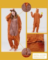 Flauschiges Bären-Kostüm für Erwachsene mit Haarreif | Karneval Kostüm Onesie für Damen, Herren