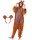 Flauschiges Bären-Kostüm für Erwachsene mit Haarreif | Karneval Kostüm Onesie für Damen, Herren | Körpergröße 150-160cm