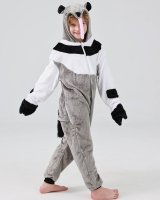 Flauschiges Ameisenbär-Kostüm für Kinder mit Haarreif | Karneval Fasching Kostüm Onesie für Mädchen, Jungen | Körpergröße 130-150cm