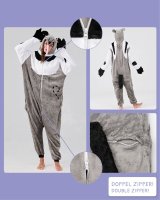 Flauschiges Ameisenbär-Kostüm für Erwachsene mit Haarreif | Karneval Kostüm Onesie für Damen, Herren | Körpergröße 160-170cm