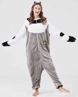 Flauschiges Ameisenbär-Kostüm für Erwachsene mit Haarreif | Karneval Kostüm Onesie für Damen, Herren | Körpergröße 170-180cm