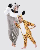 Flauschiges Ameisenbär-Kostüm für Erwachsene mit Haarreif | Karneval Kostüm Onesie für Damen, Herren | Körpergröße 170-180cm
