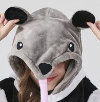 Flauschiges Ameisenbär-Kostüm für Erwachsene mit Haarreif | Karneval Kostüm Onesie für Damen, Herren | Körpergröße 180-190cm