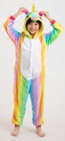 Kinder Tierkostüme Onesie 05 Einhorn Regenbogen bunt,110