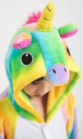 Kinder Tierkostüme Onesie 05 Einhorn Regenbogen bunt,110