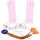 Mädchen Prinzessin Set aus Handschuhe, Diadem, Zauberstab, Zopf für Karneval Kostüm: Aurora, Dornröschen, Anna, Hell-Rosa / braun